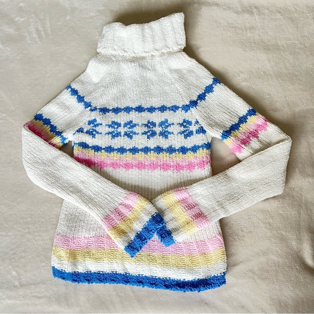 fluffy striped sweater